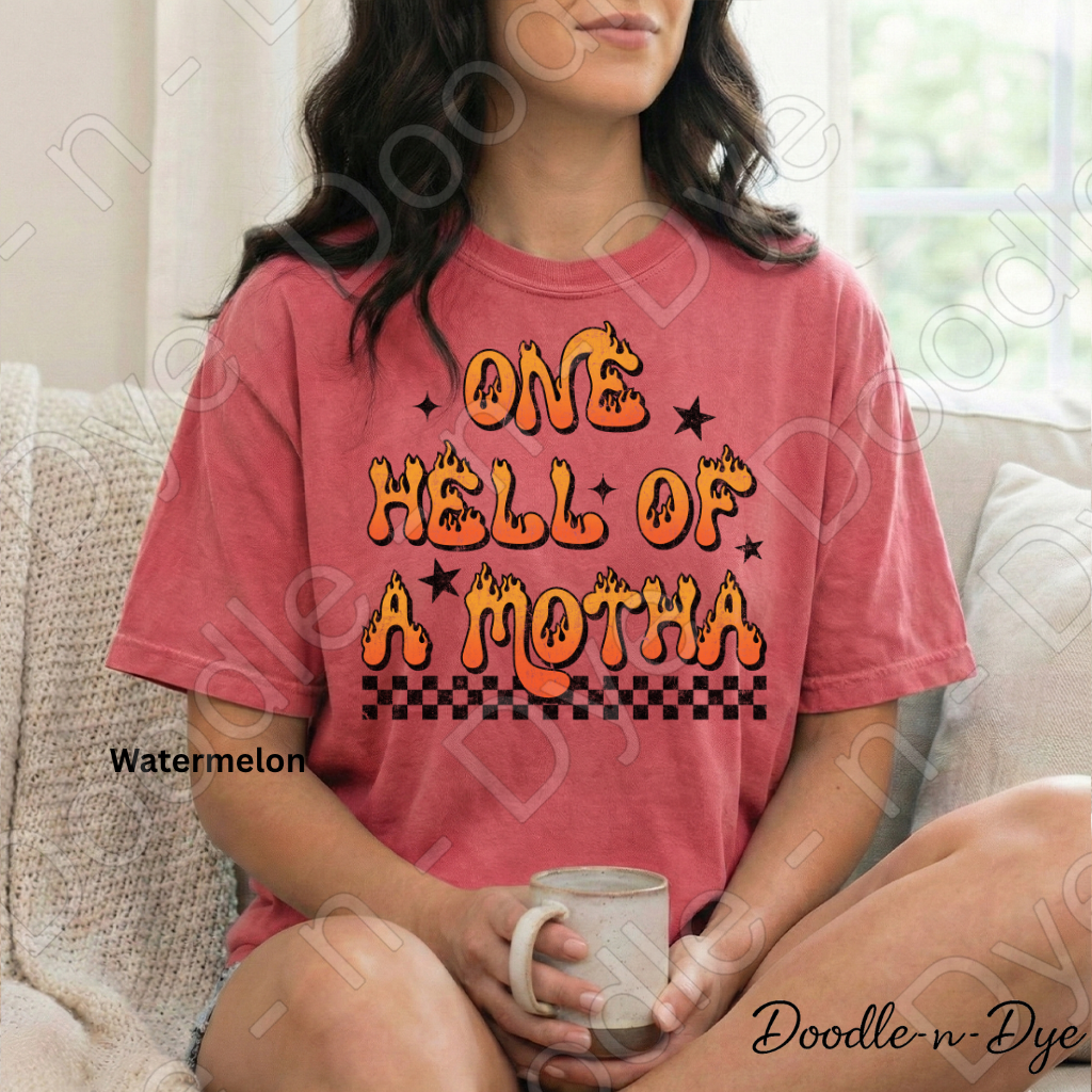 One Hell of a Motha Shirt | Funny Mama Tee | Sarcastic Mom Shirt | Comfort Colors 1717 | Spooky Season Mama Graphic Tee