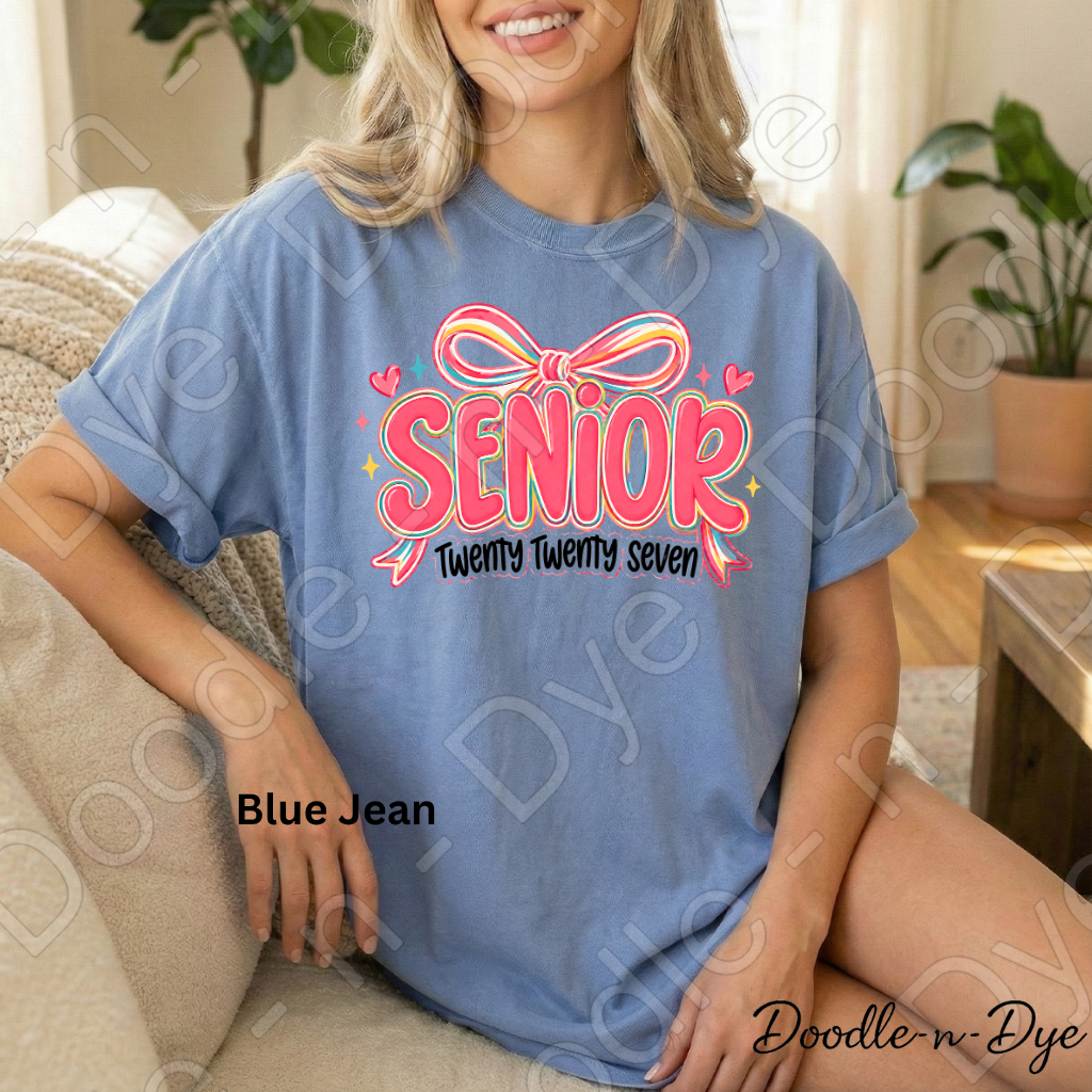 Senior 2027 Shirt Class of 2027 Comfort Colors® T-Shirt | Cute Coquette GO Senior Year Tee | Graduation Shirt | Senior Gift