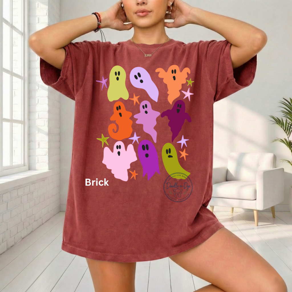 Cute Colorful Ghost Shirt | Comfort Colors® Halloween T-Shirt | Fall Spooky Season Ghost Tee | Pastel Halloween Shirt | Cute Ghost Graphic Tee