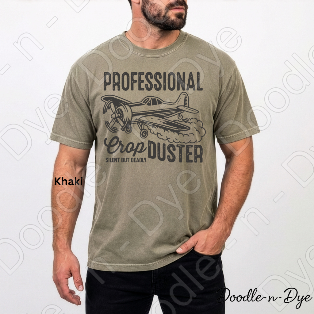 Funny Dad Shirt – Professional Crop Duster Comfort Colors Tee - Father's Day T-Shirt