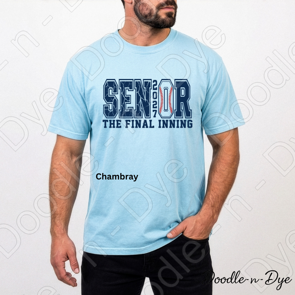Senior 2027 Baseball Comfort Colors Tee, Graduation Gift for Him, Class of 2027 Baseball Shirt