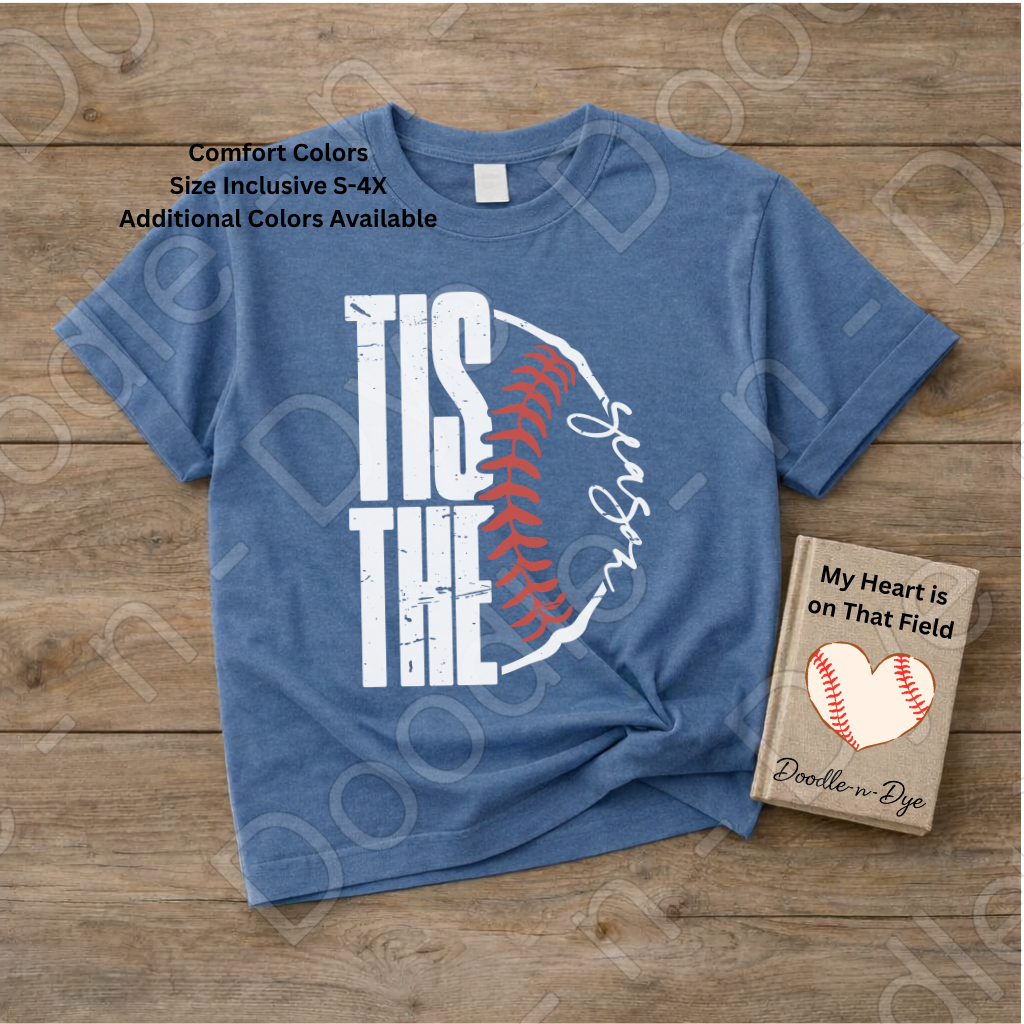 Tis the Season Baseball Comfort Colors Tee, Baseball Mom Tee, Baseball Season Shirt, Gift for Mom, Mother's Day Gift