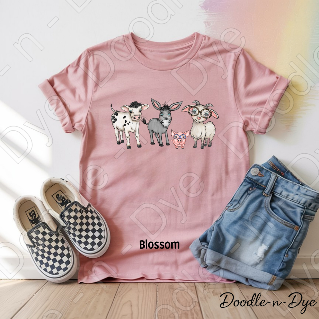 Cute Farm Animals Youth Shirt | Original Comfort Colors® Youth Tee | Farm Animal Graphic T-Shirt | Kids Farm Shirt | Toddler Farm Animal Tee