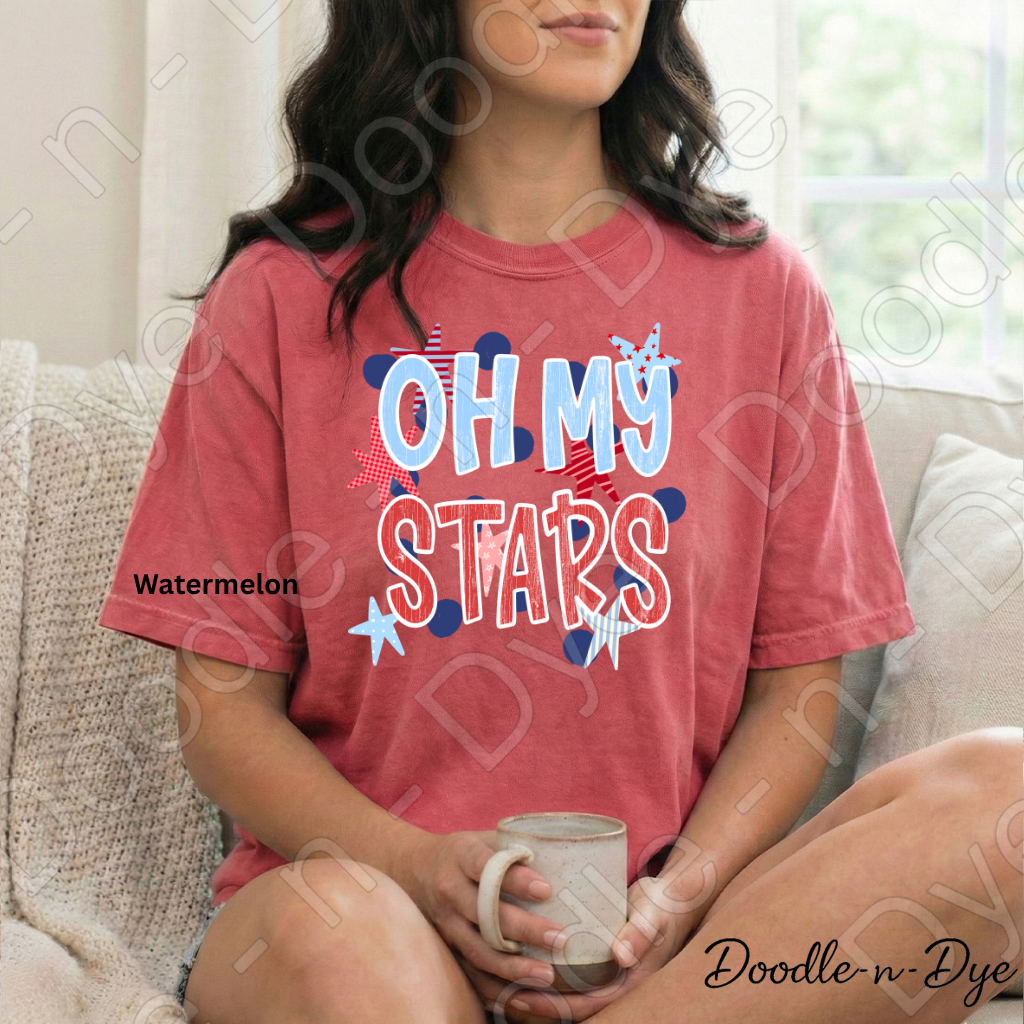 Oh My Stars Patriotic Shirt – Comfort Colors Red White & Blue Tee for 4th of July, Summer Events, Parades & Americana Outfits, 250th Anniversary Tee