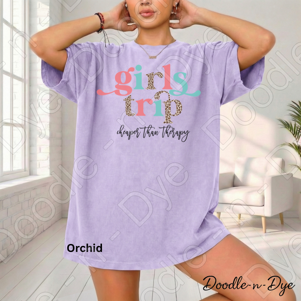 Girls Trip Shirt – Cheaper Than Therapy Comfort Colors Tee - Bachelorette Trip - Gift for Her