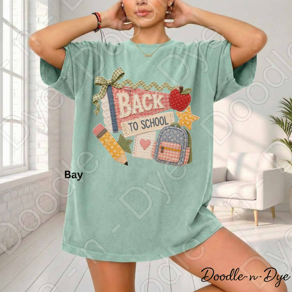 Retro Back to School Shirt | Vintage School Comfort Colors Tee | Cute Teacher Shirt | First Day of School Tee | Patchwork School Graphic Shirt