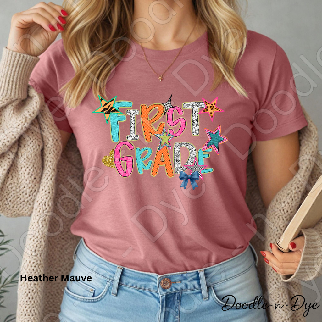 First Grade Teacher Bella & Canvas Tee, Back to School Teacher & Student Tee, Meet‑the‑Teacher & Classroom Photos, Beginning of School First Grade Teacher Shirt, Gift for Teacher