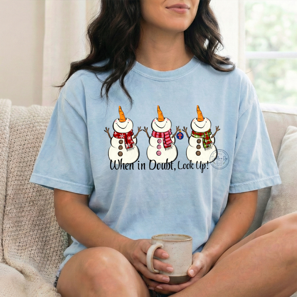 When in Doubt Look Up Shirt | Christian Christmas Comfort Colors Tee