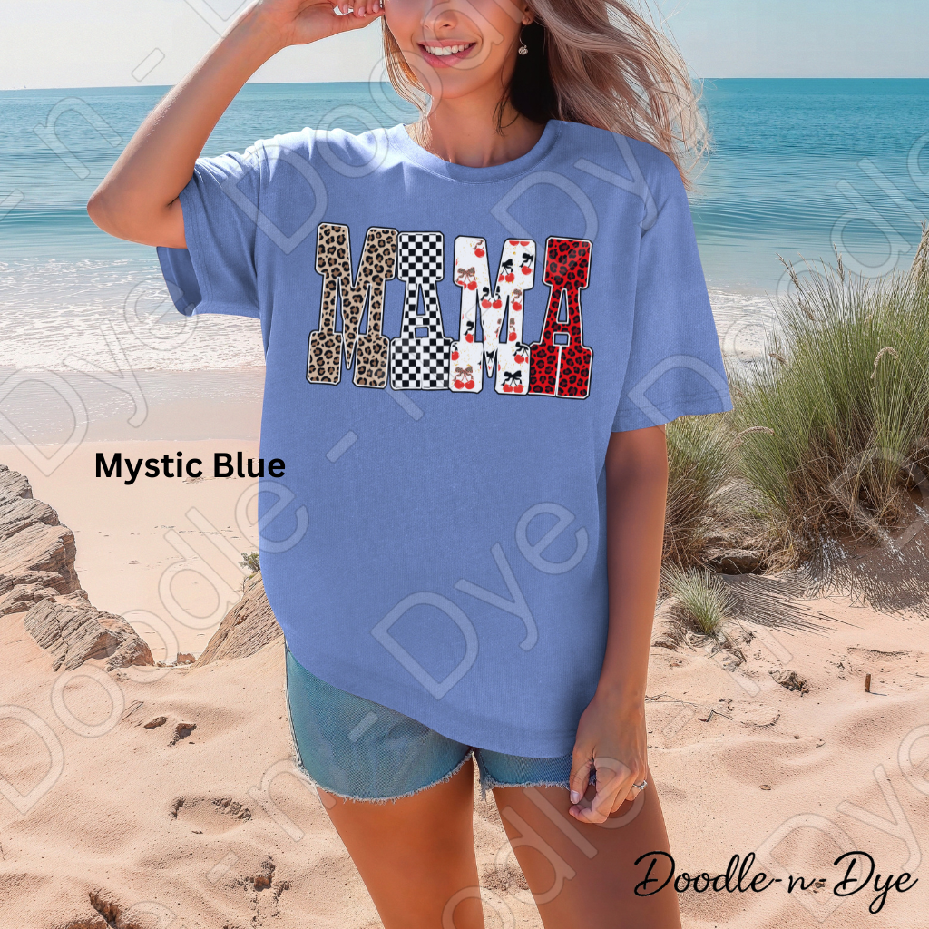 Mama Shirt – Comfort Colors 1717 Mixed Pattern Mom Tee - Mother's Day Gift for Mom