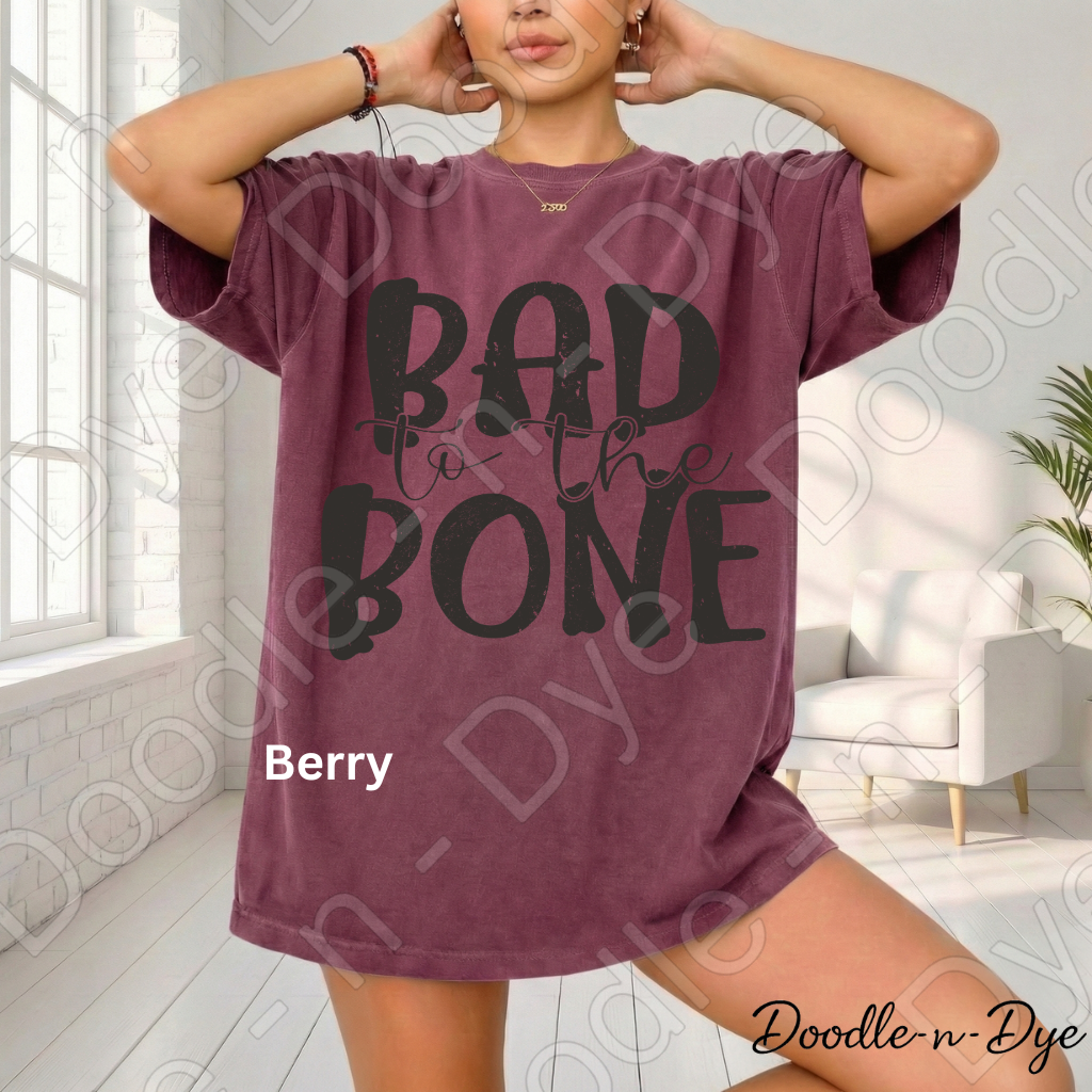 Bad to the Bone Halloween Shirt | Funny Skeleton Comfort Colors® T-Shirt | Cute Spooky Season Graphic Tee | Halloween Pun Unisex Shirt