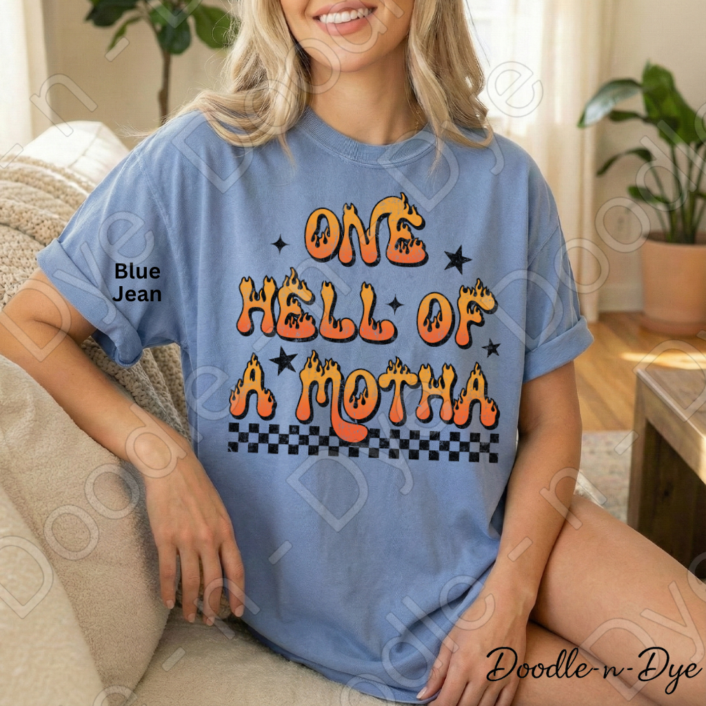 One Hell of a Motha Shirt | Funny Mama Tee | Sarcastic Mom Shirt | Comfort Colors 1717 | Spooky Season Mama Graphic Tee