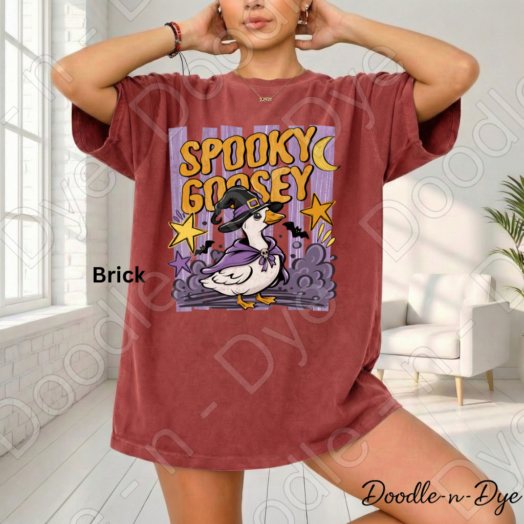 Spooky Goosey Halloween Shirt | Cute Fall Goose Comfort Colors® T-Shirt | Funny Halloween Goose Tee | Cozy Fall Graphic Shirt