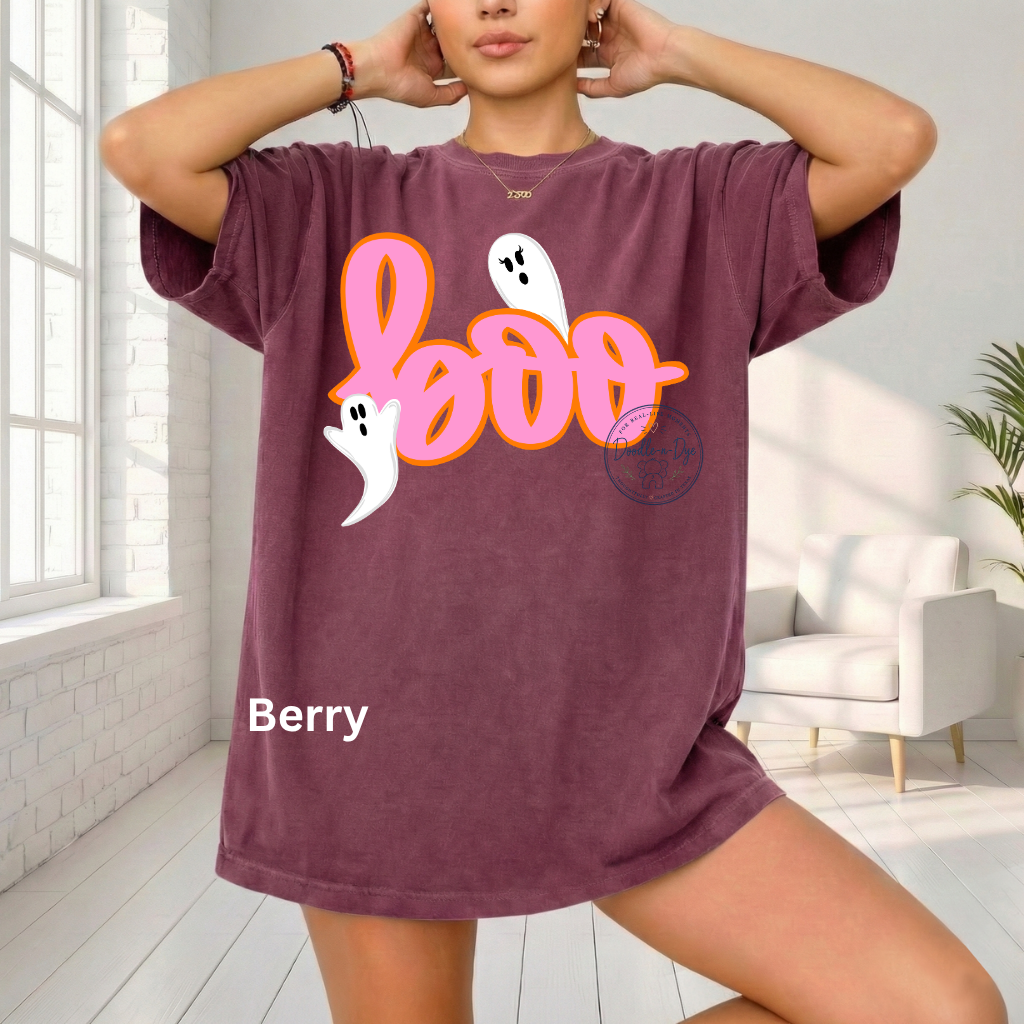 Boo Ghost Shirt | Comfort Colors® 1717 Halloween T-Shirt | Cute Ghost Graphic Tee | Spooky Season Shirt | Boutique Halloween Shirt, Fall Ghost Tee