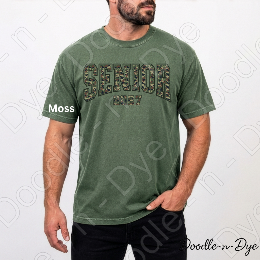 Senior 2027 Camo Shirt | Class of 2027 Comfort Colors® T-Shirt | Camouflage Senior Tee | Graduation Shirt | Senior Gift