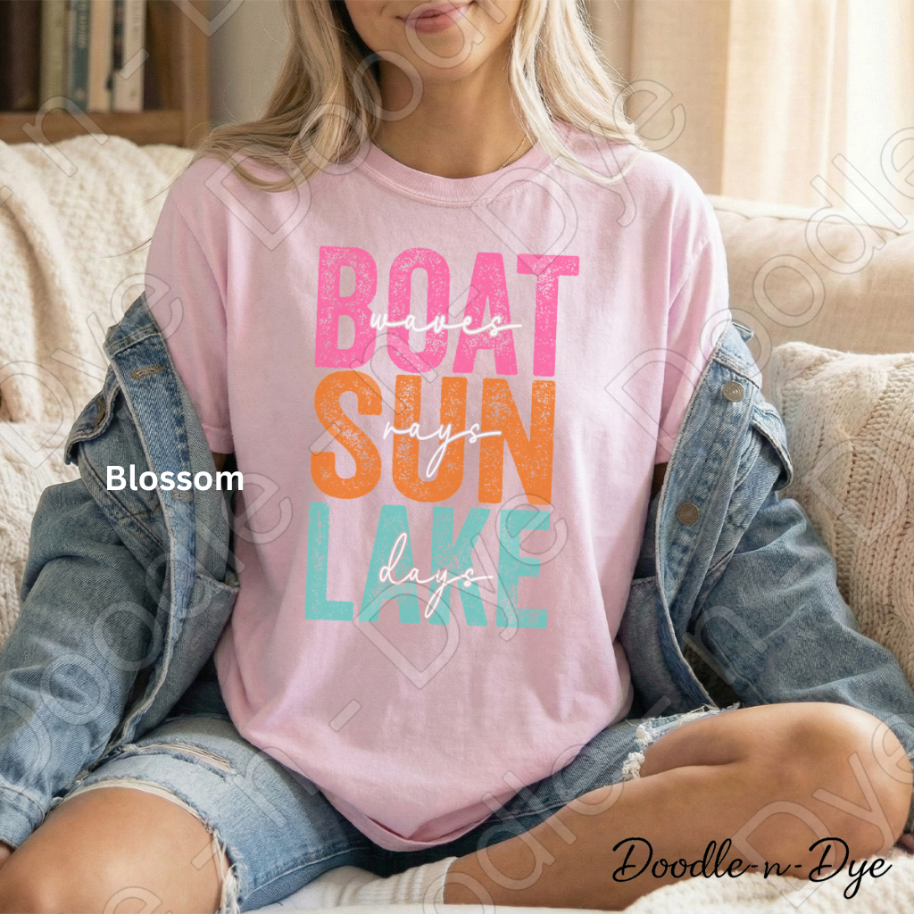 Boat Sun Lake Days Shirt – Comfort Colors Lake Day Tee - Summer Vacation Shirt - Girl's Trip