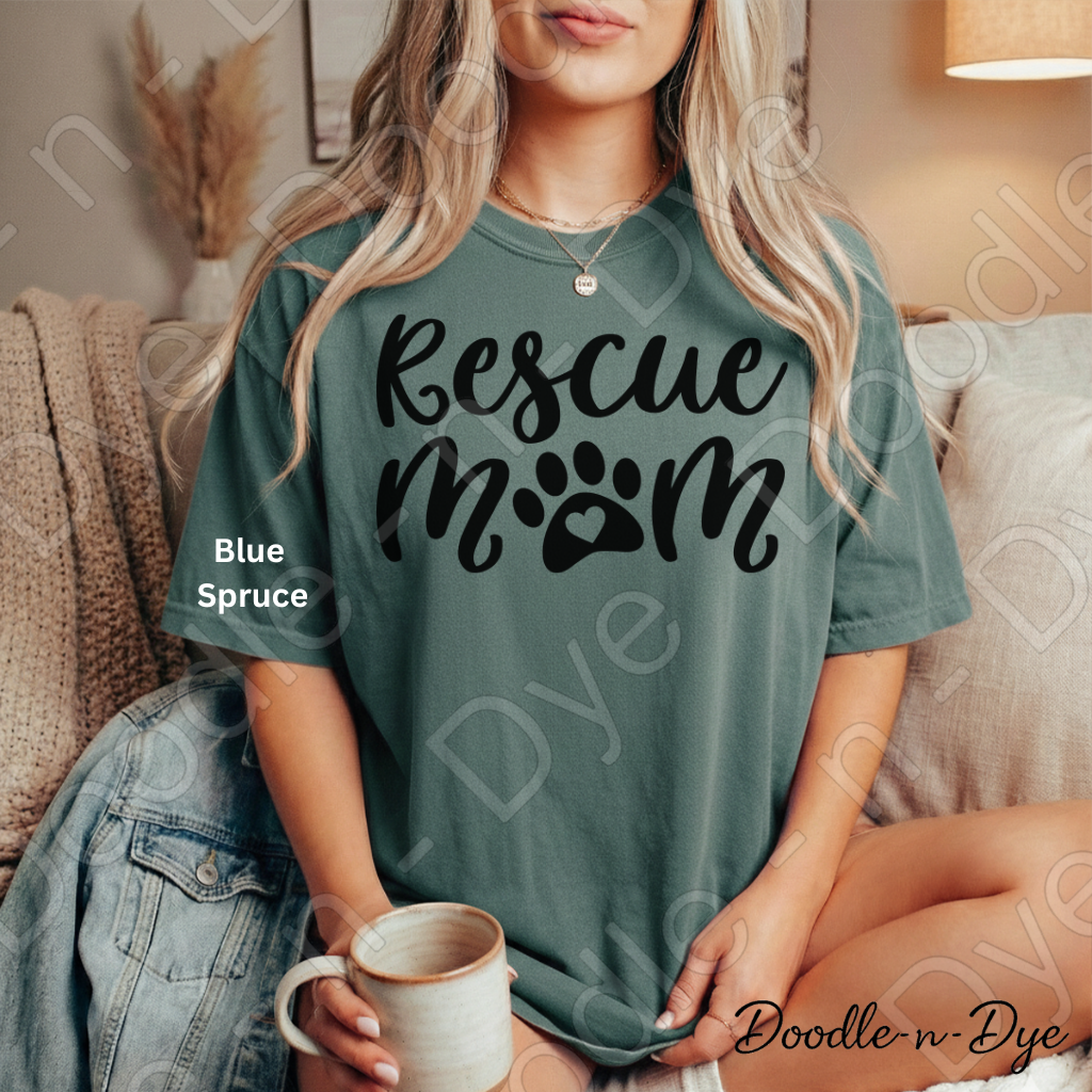 Rescue Mom Comfort Colors Tee, Animal Rescue Shirt, Animal Lover T-Shirt, Gift for Her