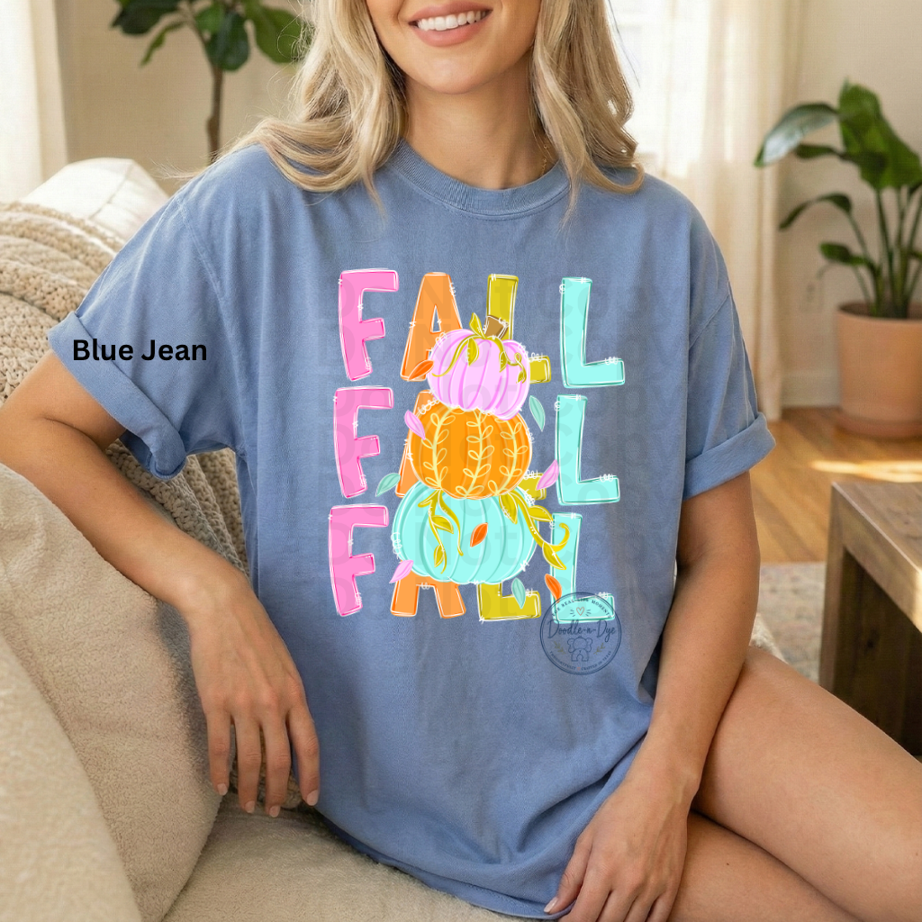 Colorful Fall Pumpkin Shirt | Bright Autumn Graphic Tee | Cute Pumpkin Shirt | Comfort Colors® 1717 Fall T-Shirt | Cozy Fall Outfit