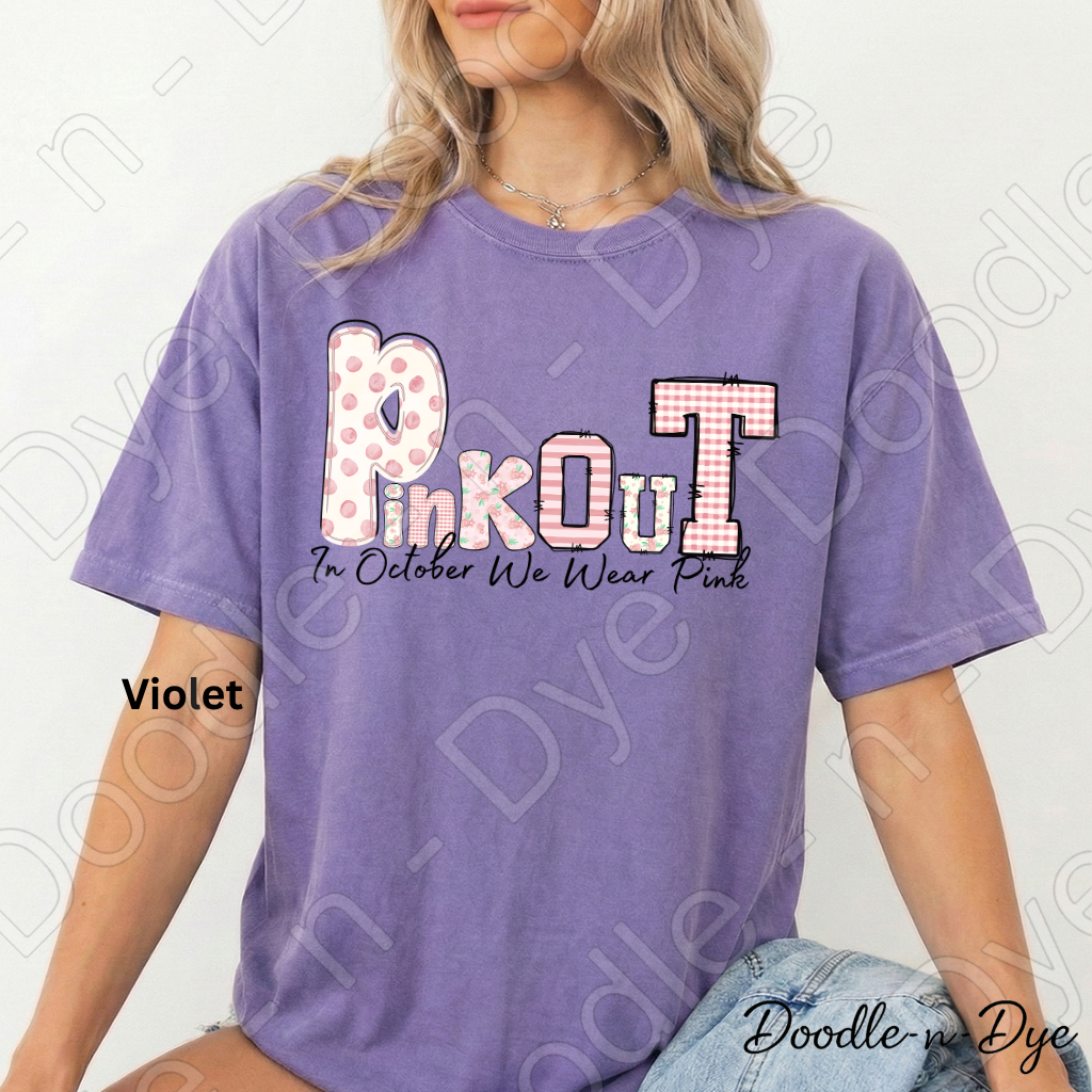 Pink Out – In October We Wear Pink | Original Breast Cancer Awareness Comfort Colors® T-Shirt | Pink Ribbon Survivor Support Tee