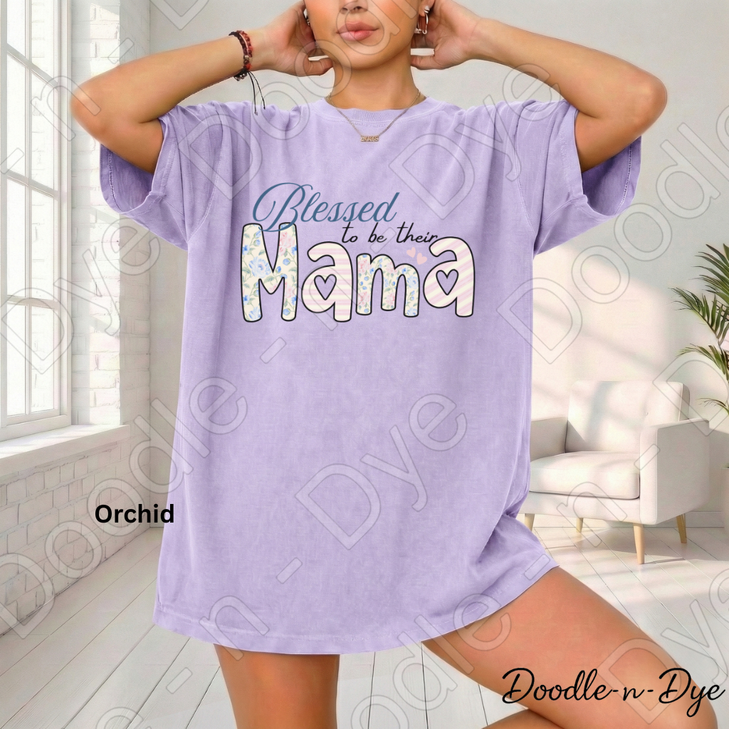Blessed to Be Their Mama Shirt – Floral Comfort Colors Mom Tee - Mother's Day T-Shirt - Gift for Her