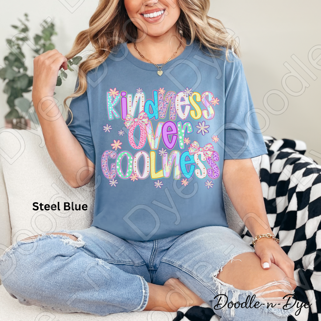 Inspirational Kindness Shirt, Bella & Canvas Tee, Kindness Over Coolness, Positive Message T-Shirt
