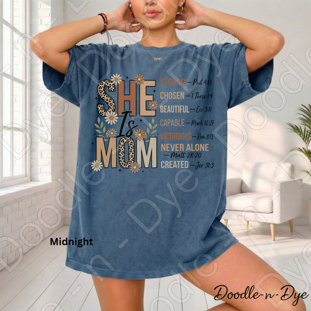 Christian Mom Shirt, She is Mom Faith-Based Tee, Faith Mom T-Shirt, She is Mom Scripture Tee, Gift for Her