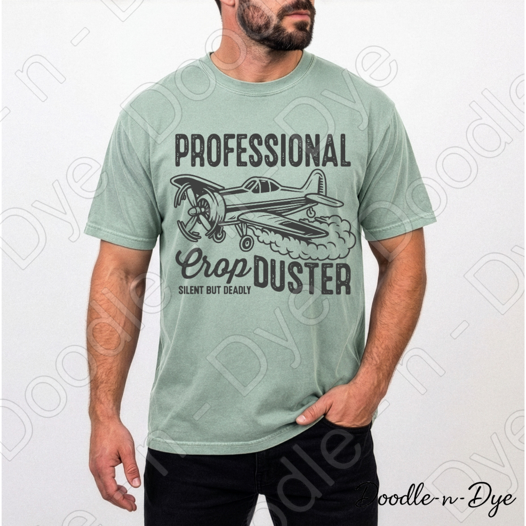 Funny Dad Shirt – Professional Crop Duster Comfort Colors Tee - Father's Day T-Shirt