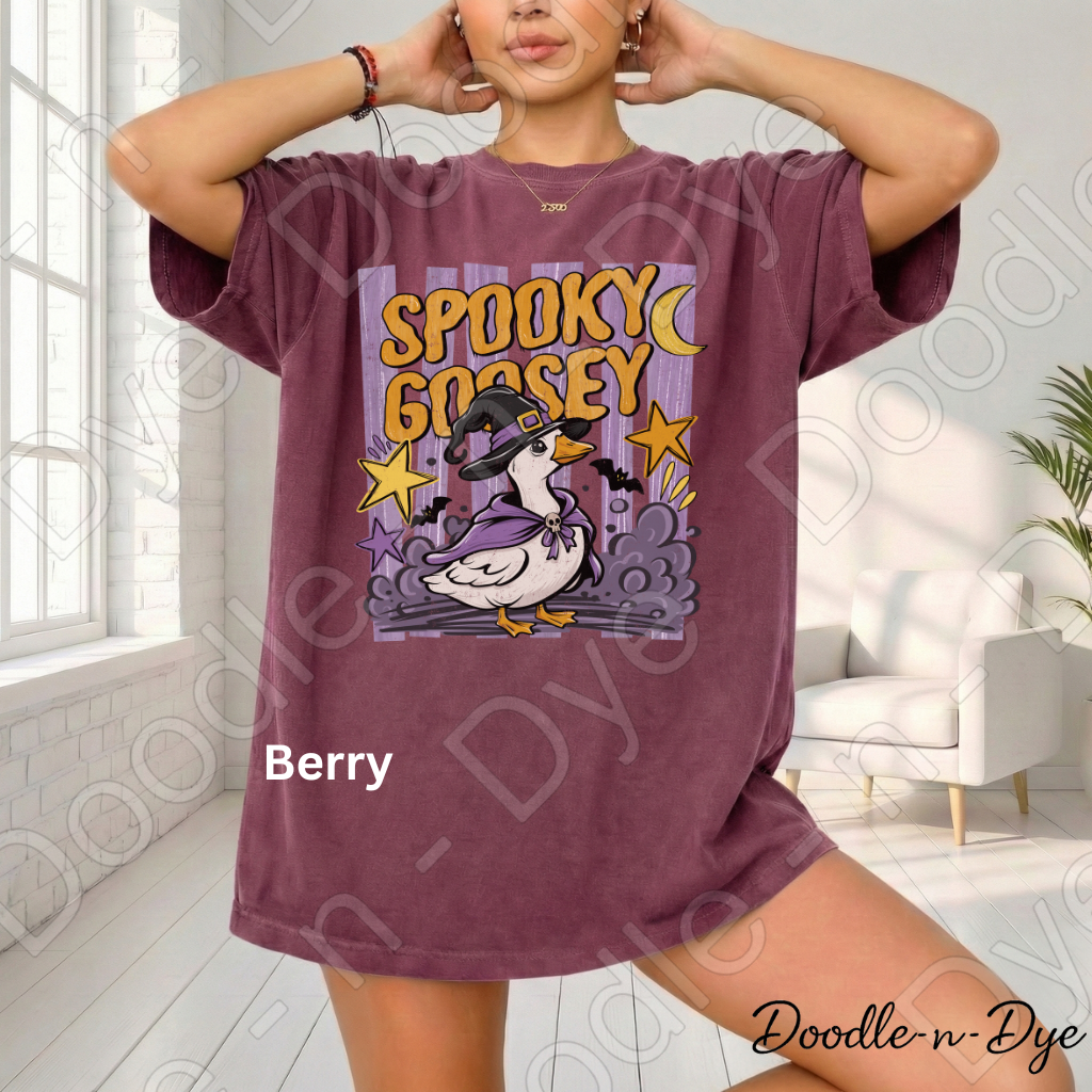 Spooky Goosey Halloween Shirt | Cute Fall Goose Comfort Colors® T-Shirt | Funny Halloween Goose Tee | Cozy Fall Graphic Shirt