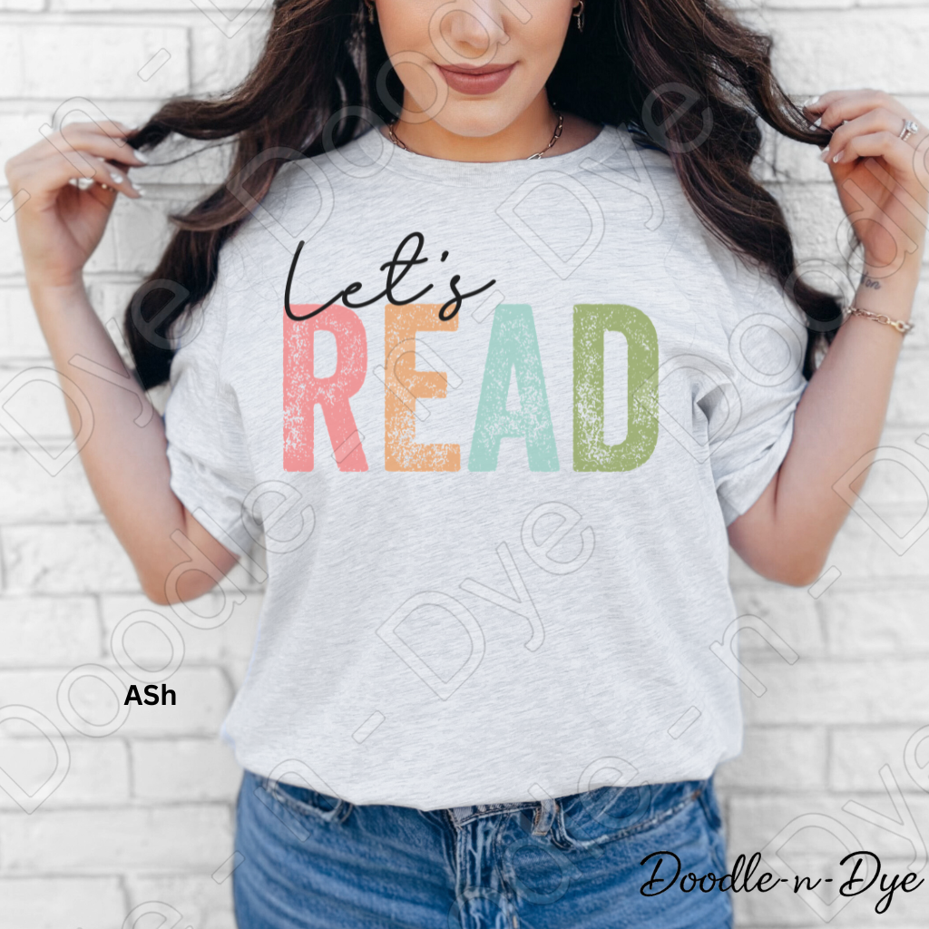 Let’s Read Teacher Shirt – Bella + Canvas Book Tee - Bookish Reading T-Shirt - Cozy Season Shirt