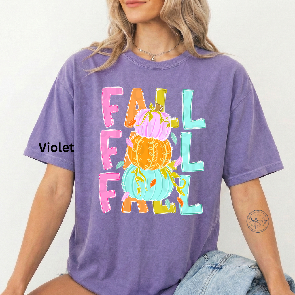Colorful Fall Pumpkin Shirt | Bright Autumn Graphic Tee | Cute Pumpkin Shirt | Comfort Colors® 1717 Fall T-Shirt | Cozy Fall Outfit