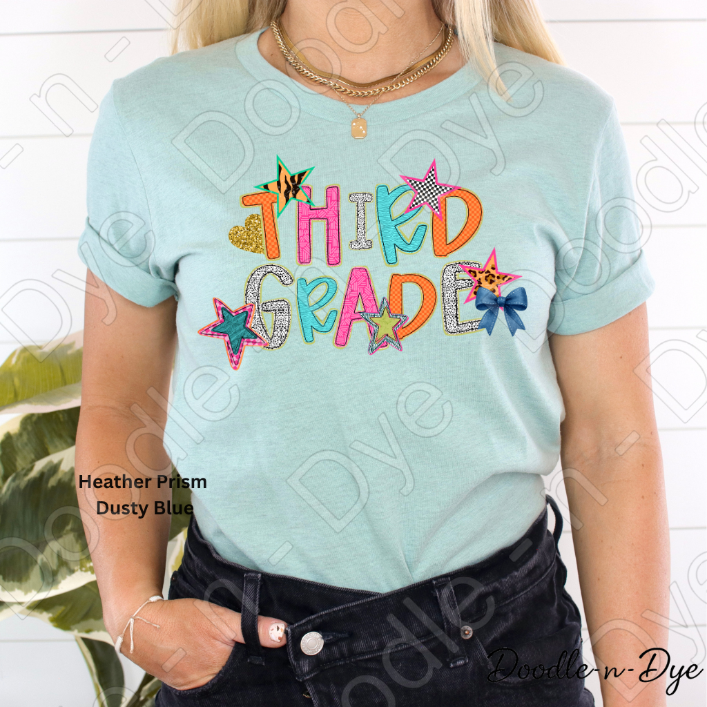 Third Grade Teacher Bella & Canvas Tee, Back to School Teacher & Student Tee, Meet‑the‑Teacher & Classroom Photos, Beginning of School Third Grade Teacher Shirt, Grade Level Gift for Teacher