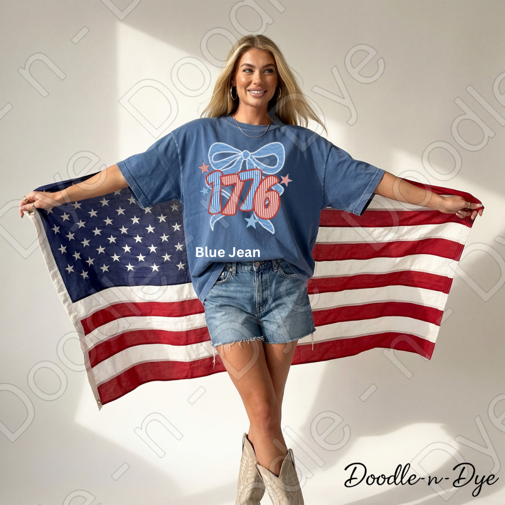 1776 Patriotic Shirt, USA 1776 Comfort Colors Tee, Fourth of July Shirt, America Coquette Bow Shirt, Patriotic Graphic Tee, Independence Day Shirt, 250th USA Anniversary