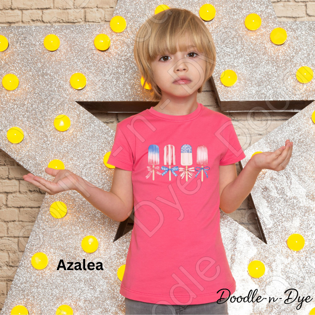 Youth Patriotic Popsicle Shirt – Red White Blue Summer Tee - July 4th T-Shirt
