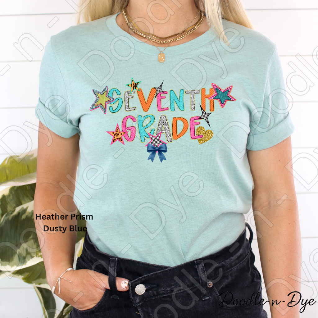 Seventh Grade Teacher Bella & Canvas Tee, Back to School Teacher & Student Tee, Meet‑the‑Teacher & Classroom Photos, Beginning of School Seventh Grade Teacher Shirt, Grade Level Gift for Teacher