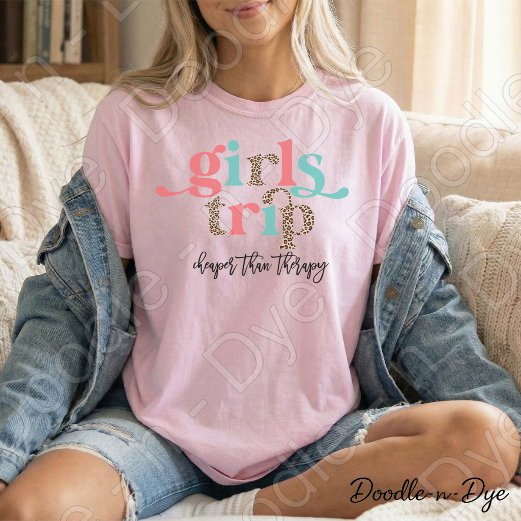 Girls Trip Shirt – Cheaper Than Therapy Comfort Colors Tee - Bachelorette Trip - Gift for Her