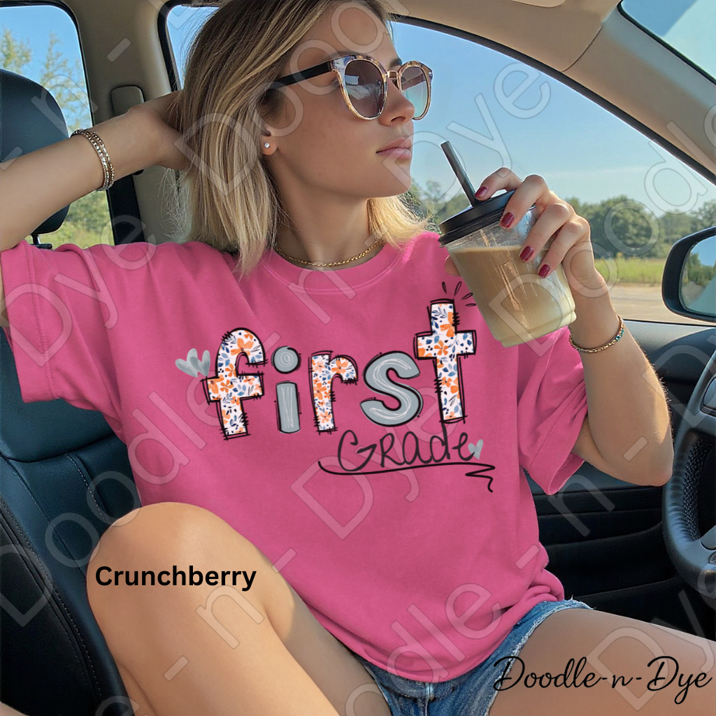 First Grade Teacher Shirt – Colorful Comfort Colors Classroom Tee - Teacher Appreciation Gift