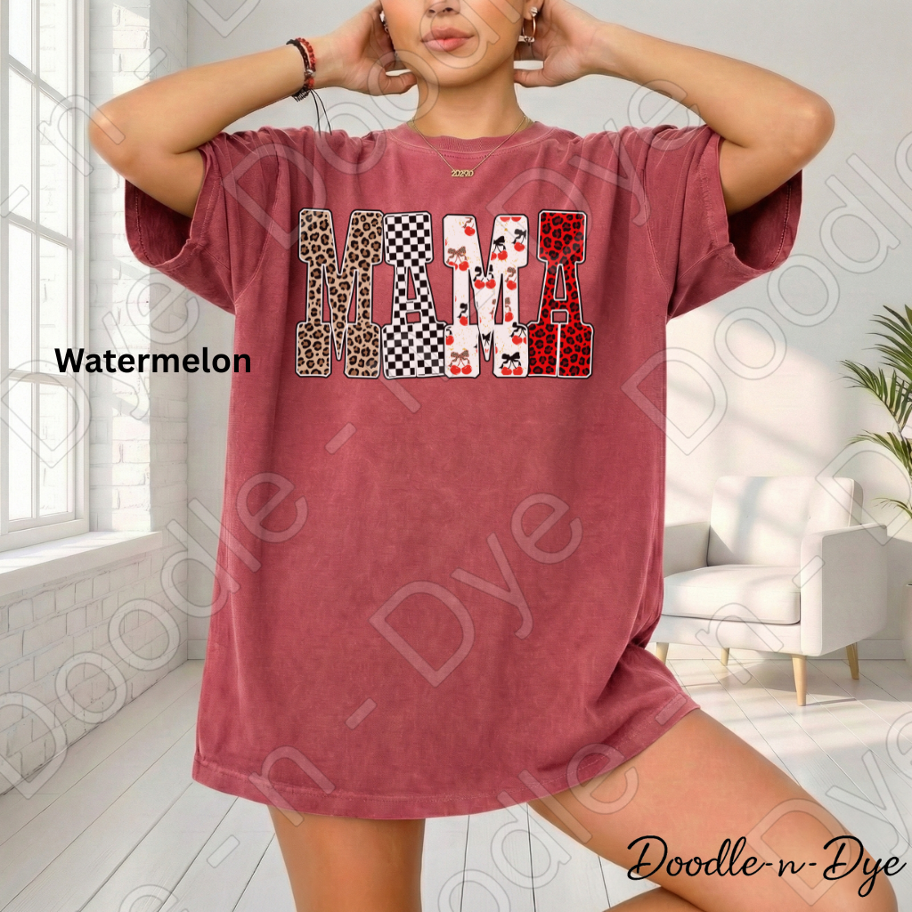 Mama Shirt – Comfort Colors 1717 Mixed Pattern Mom Tee - Mother's Day Gift for Mom
