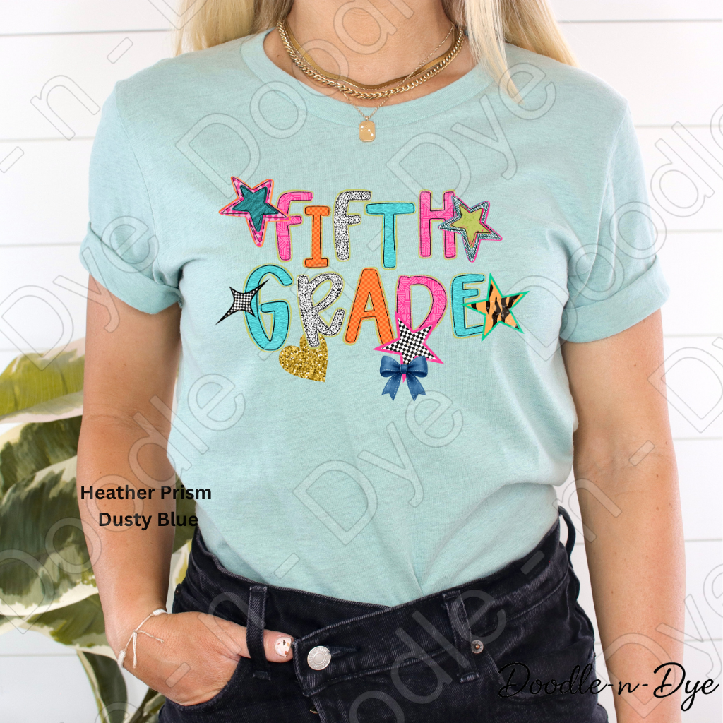 Fifth Grade Teacher Bella & Canvas Tee, Back to School Teacher & Student Tee, Meet‑the‑Teacher & Classroom Photos, Beginning of School Fifth Grade Teacher Shirt, Grade Level Gift for Teacher
