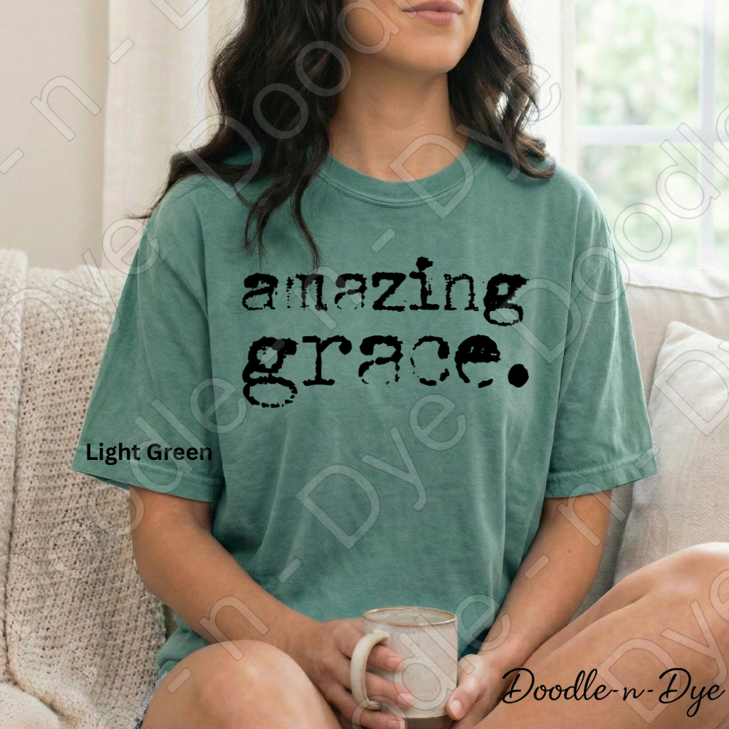 Christian Amazing Grace Shirt, Comfort Colors Vintage Faith-Based Tee, Christian Typography Typewrite T-Shirt