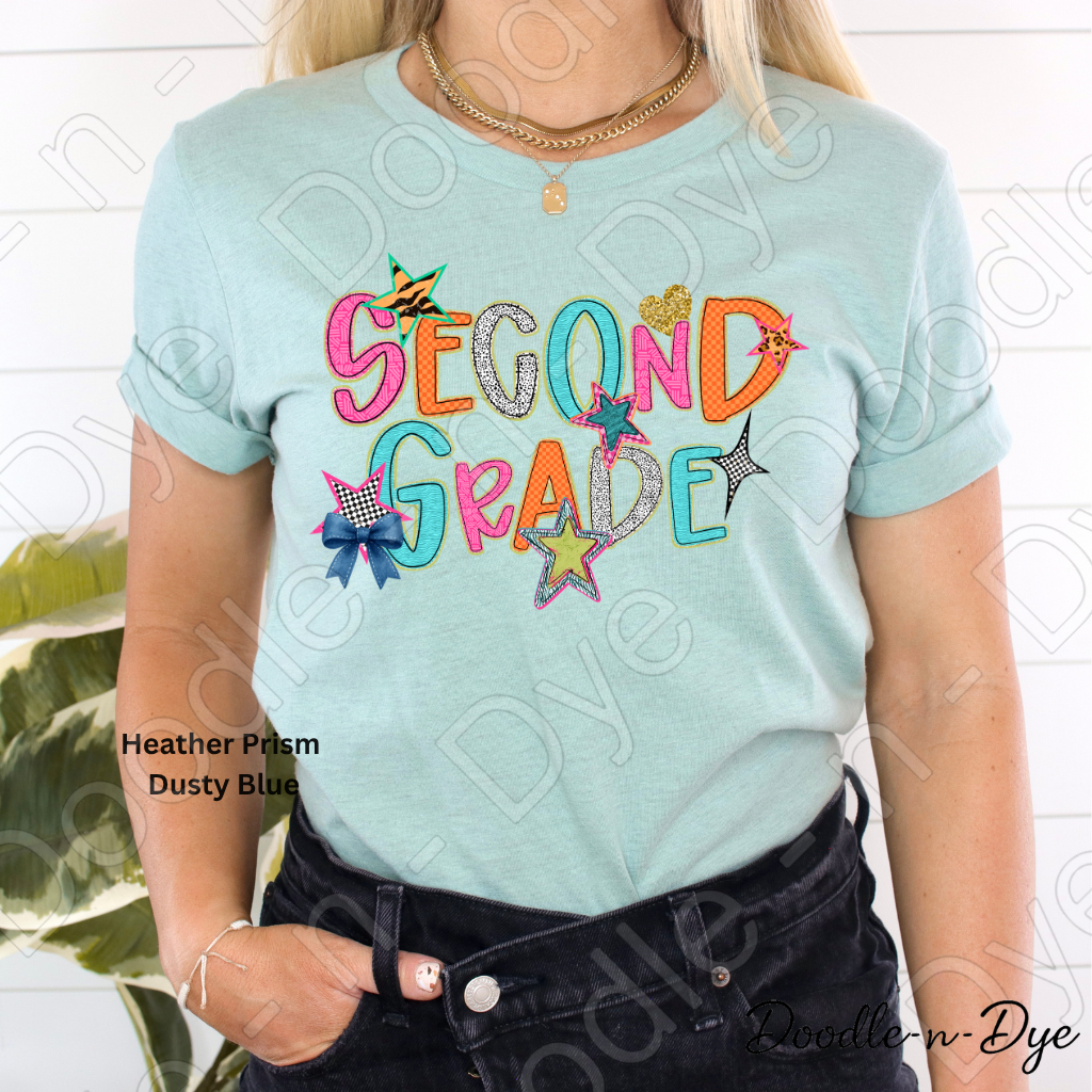 Second Grade Teacher Bella & Canvas Tee, Back to School Teacher & Student Tee, Meet‑the‑Teacher & Classroom Photos, Beginning of School Second Grade Teacher Shirt, Grade Level Gift for Teacher