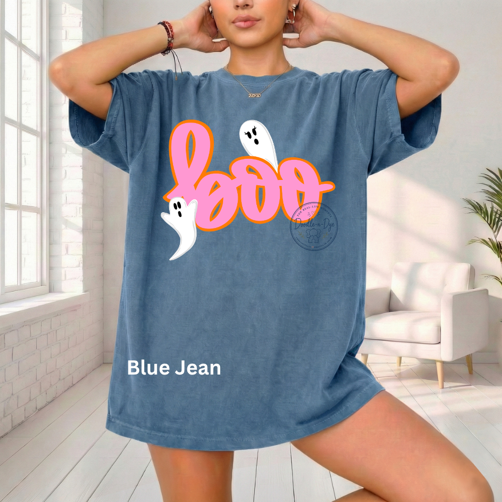 Boo Ghost Shirt | Comfort Colors® 1717 Halloween T-Shirt | Cute Ghost Graphic Tee | Spooky Season Shirt | Boutique Halloween Shirt, Fall Ghost Tee