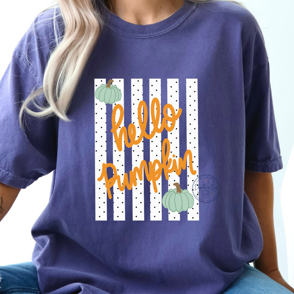 Hello Pumpkin Shirt | Comfort Colors® Cute Fall Pumpkin Tee