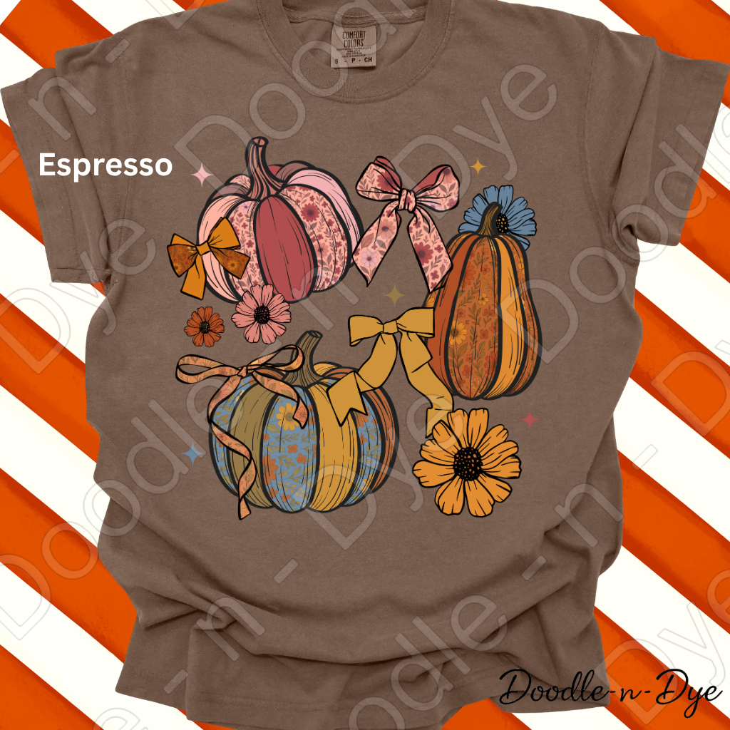 Shabby Chic Pumpkin Shirt, Farmhouse Fall Tee, Comfort Colors Pumpkin Shirt, Coquette Autumn Shirt, Floral Pumpkin Graphic Tee