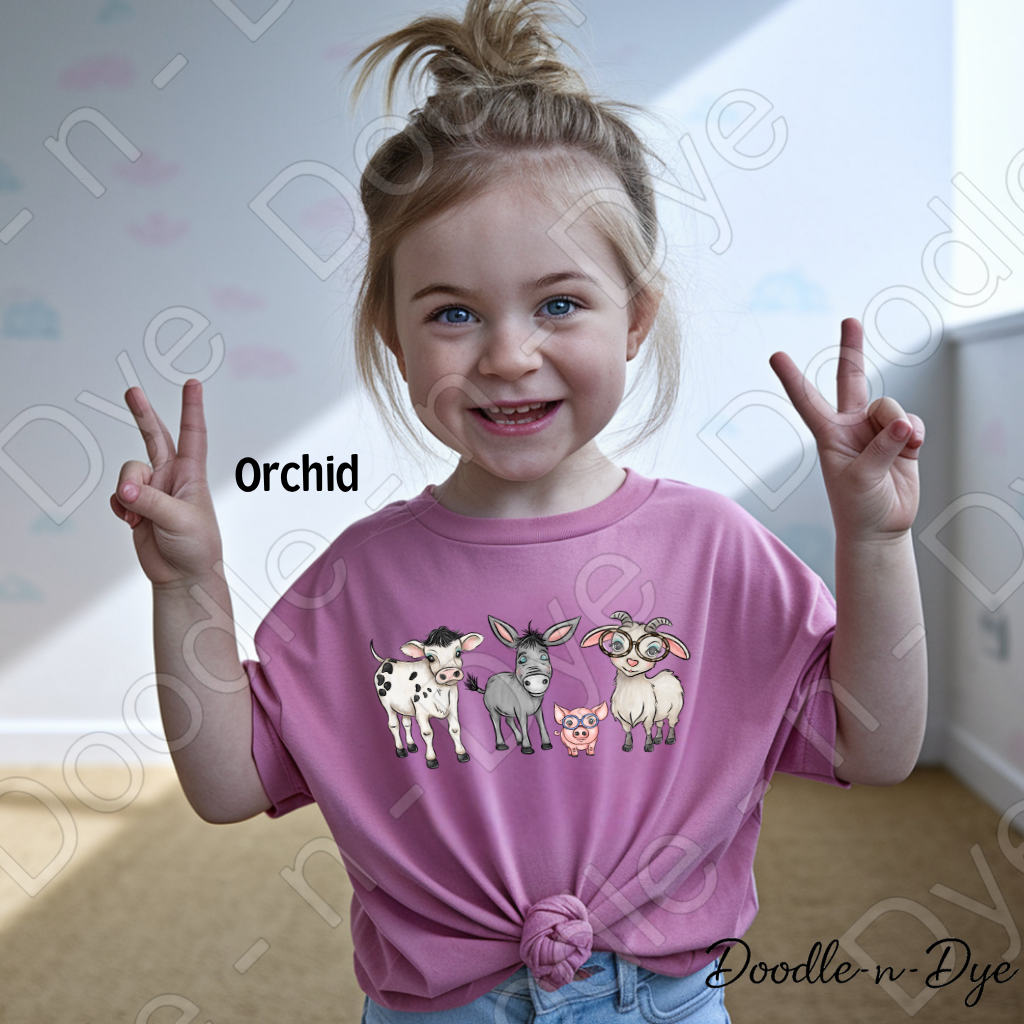 Cute Farm Animals Youth Shirt | Original Comfort Colors® Youth Tee | Farm Animal Graphic T-Shirt | Kids Farm Shirt | Toddler Farm Animal Tee
