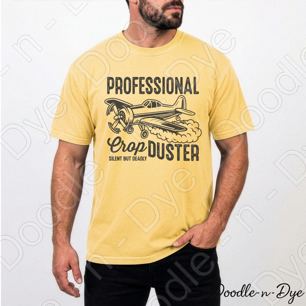 Funny Dad Shirt – Professional Crop Duster Comfort Colors Tee - Father's Day T-Shirt