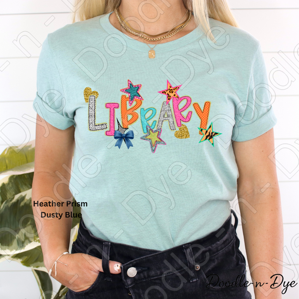 Library Bella and Canvas Tee, Back to School Teacher and Librarian Shirt, Meet‑the‑Teacher and Classroom Photos, Beginning of School Library Teacher Shirt, Gift for Librarians