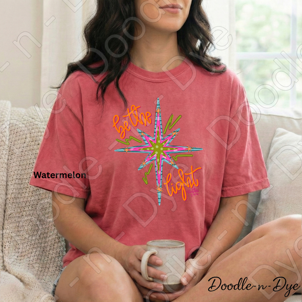 Be the Light Christian Shirt, Matthew 5:14-16 Tee, Retro Faith Shirt, Comfort Colors 1717, Colorful Christian Graphic Tee, Religious Inspirational Gift