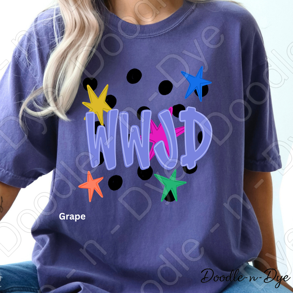 WWJD Shirt | Original Christian Comfort Colors Tee | What Would Jesus Do Graphic Shirt | Retro Faith Shirt | Colorful Christian Apparel