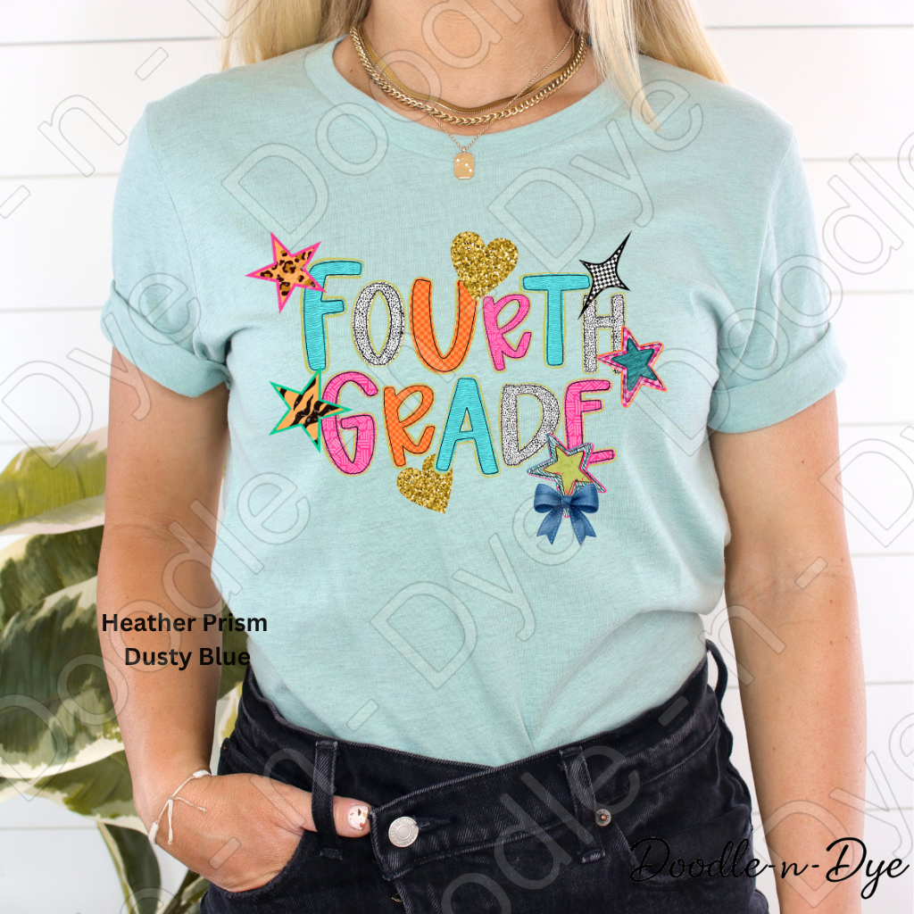 Fourth Grade Teacher Bella & Canvas Tee, Back to School Teacher & Student Tee, Meet‑the‑Teacher & Classroom Photos, Beginning of School Fourth Grade Teacher Shirt, Grade Level Gift for Teacher