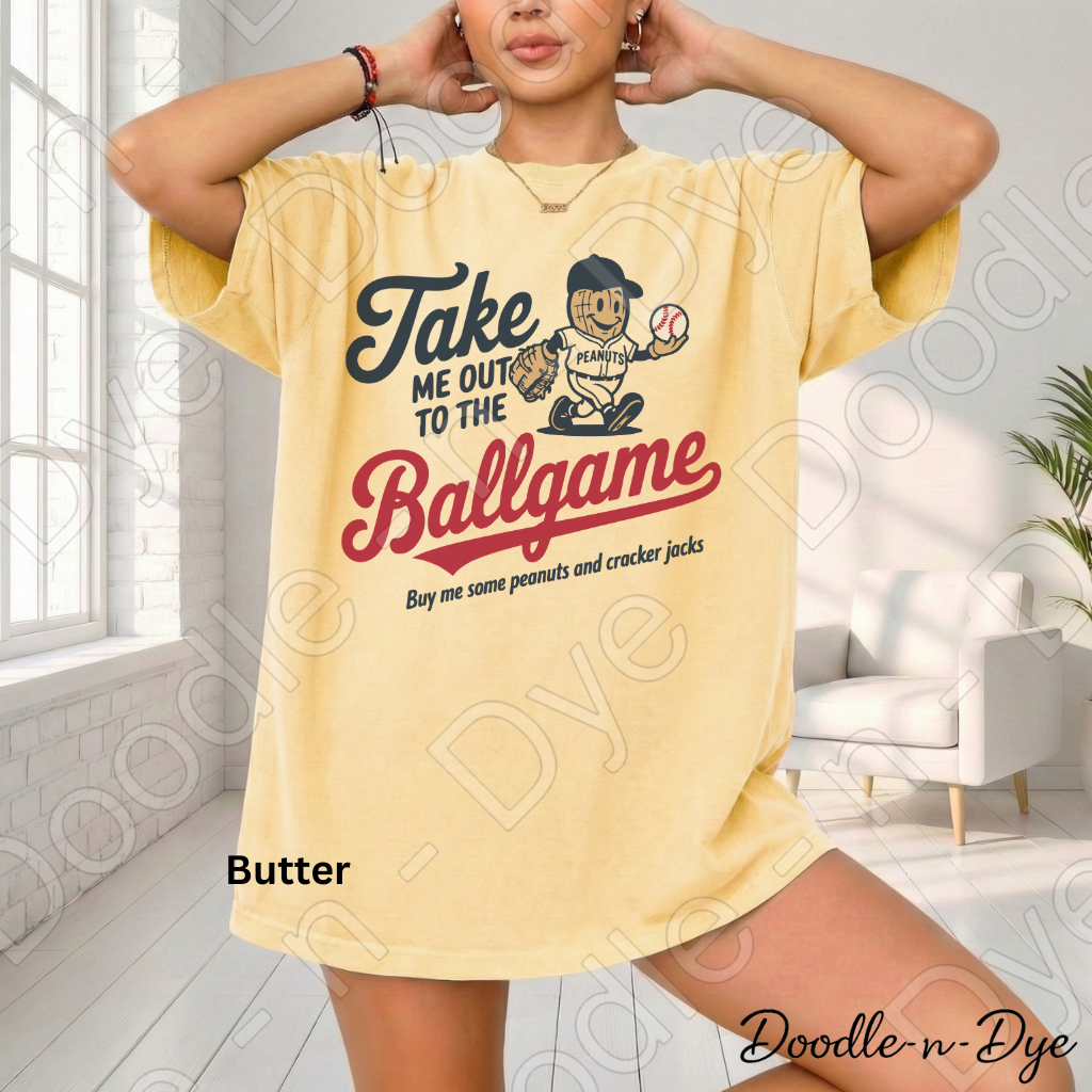 Take Me Out to the Ballgame Shirt – Baseball Peanut Comfort Colors Tee - Buy Me Some Cracker Jacks T-Shirt