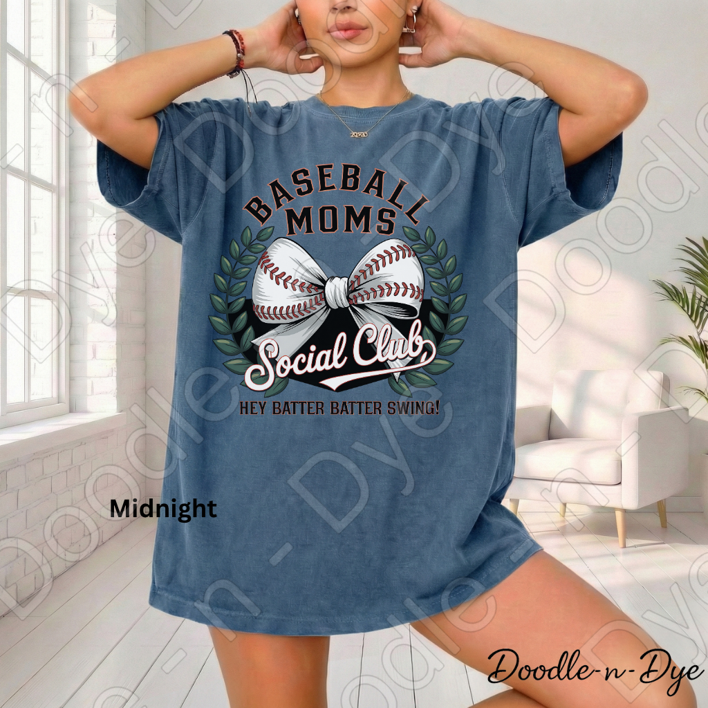 Baseball Moms Comfort Colors Tee, Moms Social Club Baseball Shirt, Hey Batter Batter Shirt, Baseball Moms Graphic, Baseball Moms Social Club T-Shirt